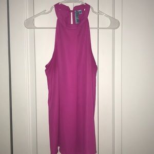 High Neck Bright Pink Shirt